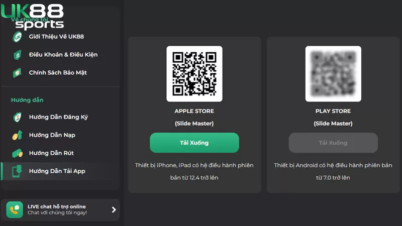 Tải app UK88 về điện thoại iOS dễ dàng Tải app UK88 về điện thoại iOS dễ dàng